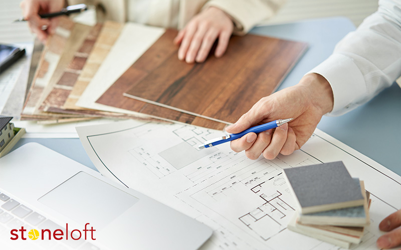 Owner and architect planning home renovation