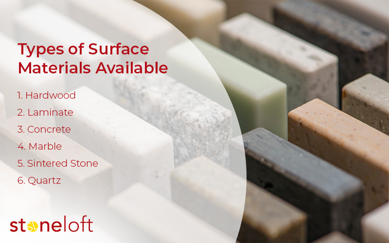 Types of Surface materials available